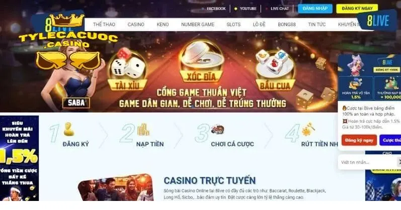 8live mang đến không gian cá cược đỉnh cao, hấp dẫn