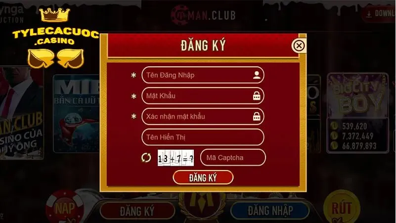 Đăng ký tài khoản ManClub