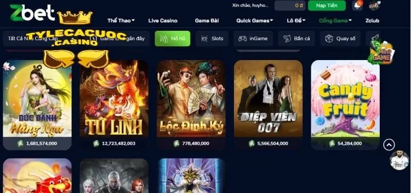 Nổ hũ slot game zbet online